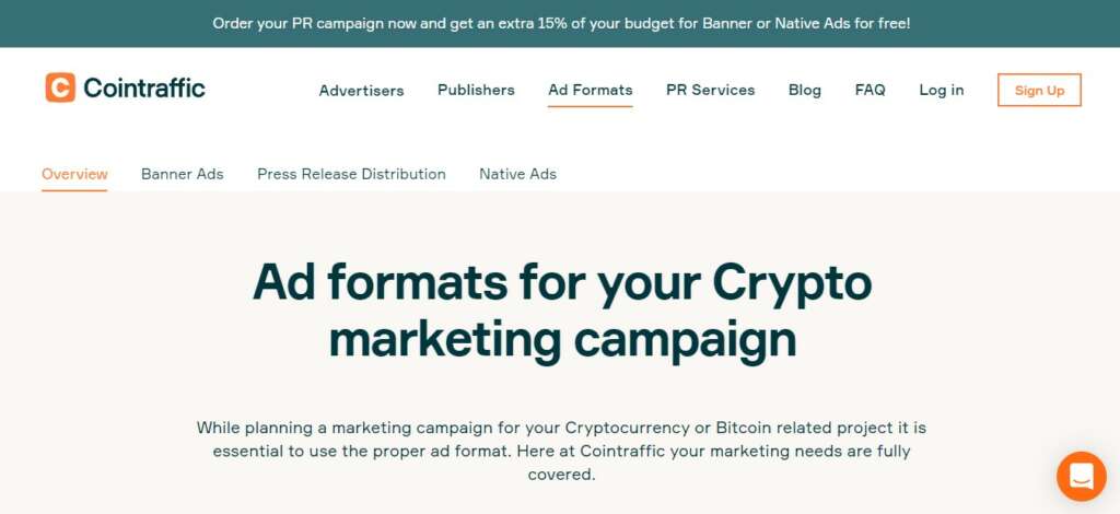 Cointraffic.io ad formats