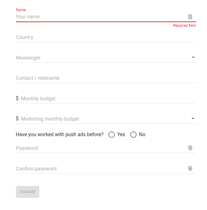 How to setup profile on RichPush?