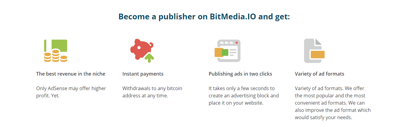 Bitmedia features for publishers