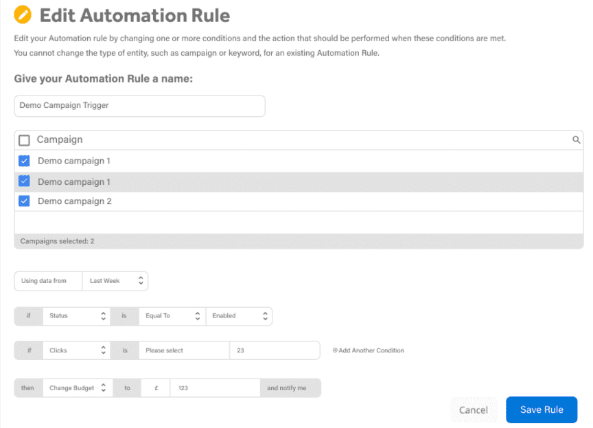 Adzooma Automation rules