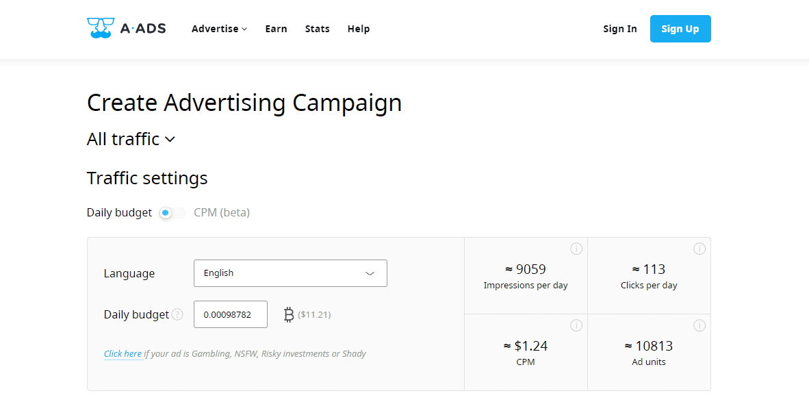 A-Ads advertisers