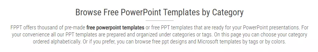 PowerPoint Templates Categories