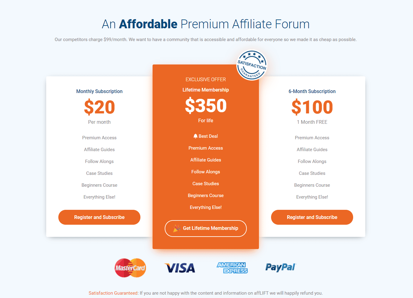 affLIFT Pricing