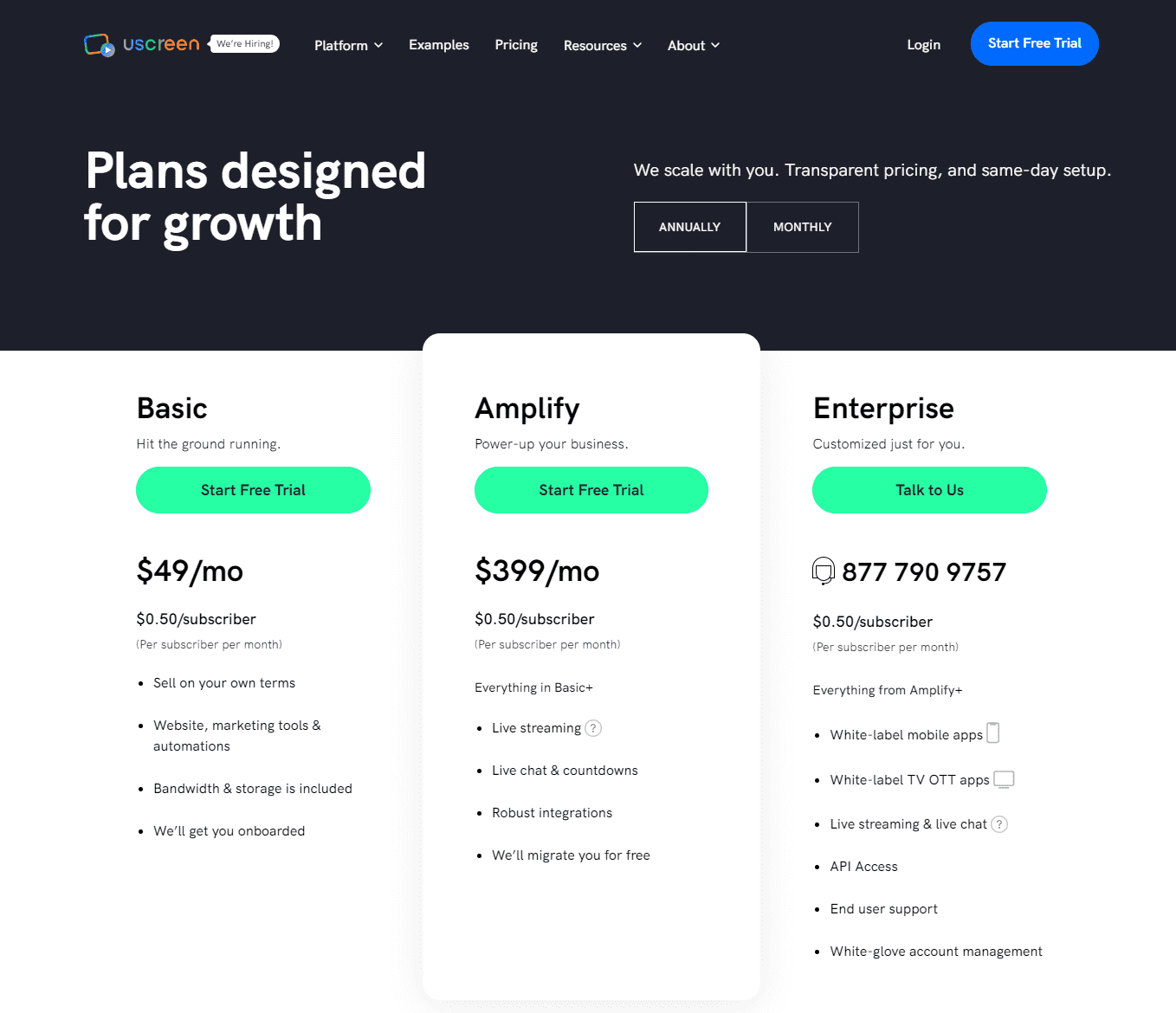 Uscreen Pricing