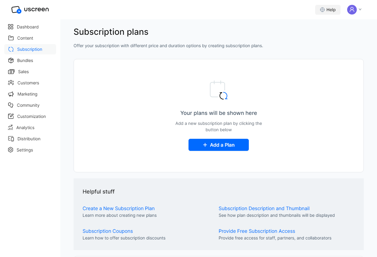 Uscreen subscription plans