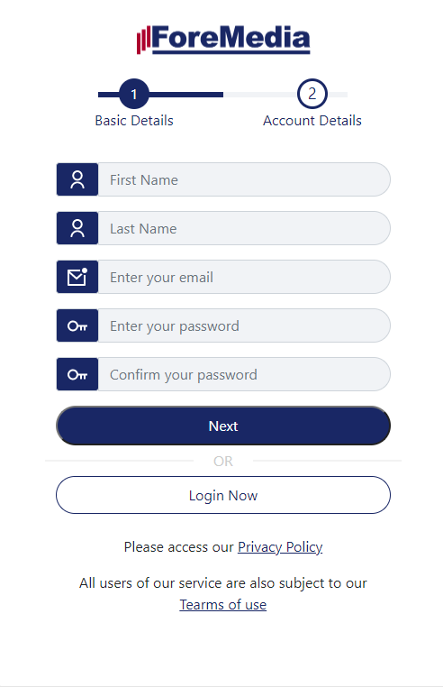 Foremedia Account Creation