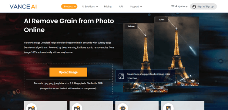 AI Remove Grain from photo online